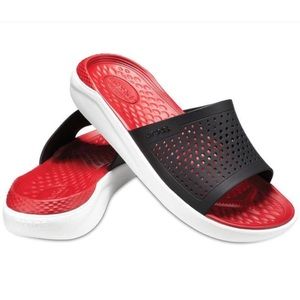 🩴NEW LiteRide by Crocs Mens Slide Sandals Red Black White🩴